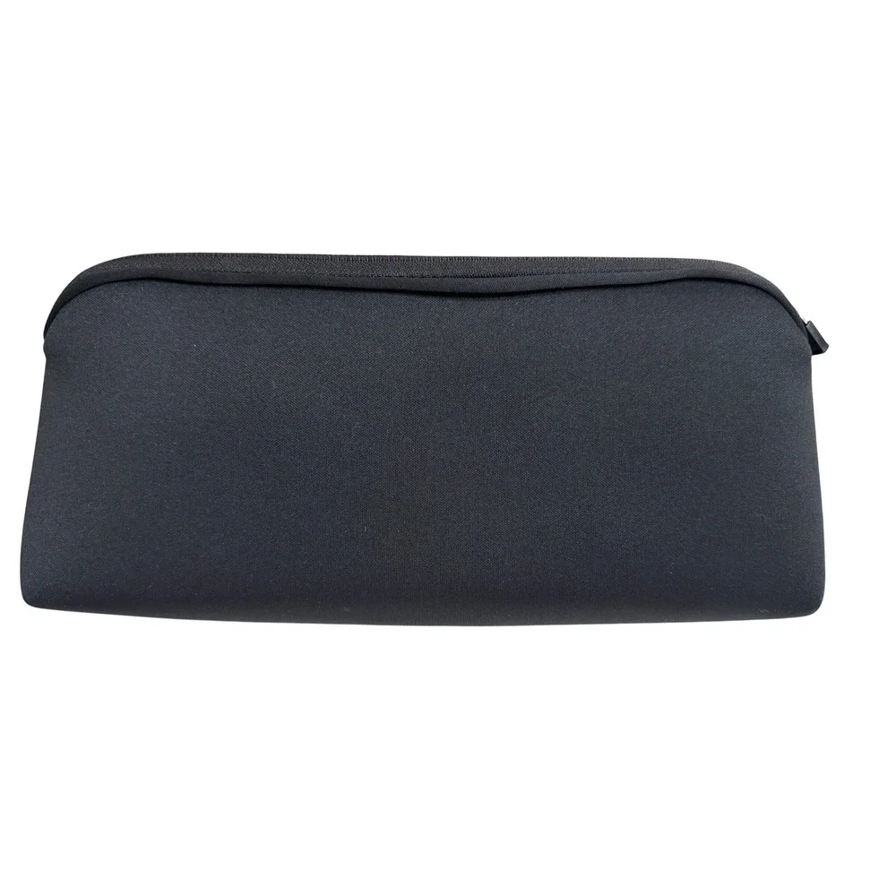 NWT SKIMS Neoprene Makeup Bag Womens OS Onyx Black Embossed Logo Pouch NWT